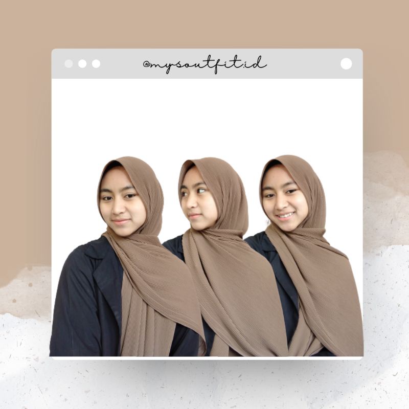MYS PLEATED SHAWL - PASHMINA PLISKET PREMIUM TANPA GARIS TENGAH - BOX HIJAB PACKAGING -HAMPERS HIJAB