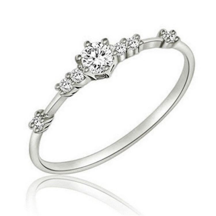 Cincin Berlian 7 Kecil 14K Untuk Wanita