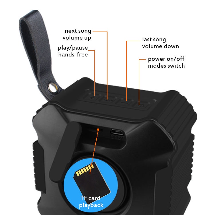 Speaker Bluetooth Portable T1 Waterproof Stereo &amp; Hands Free call -XOBOX