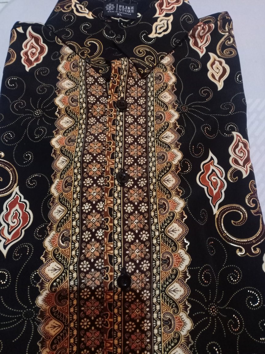 Flike Store - Kemeja Batik Tangan Panjang Motif Awan Peteng