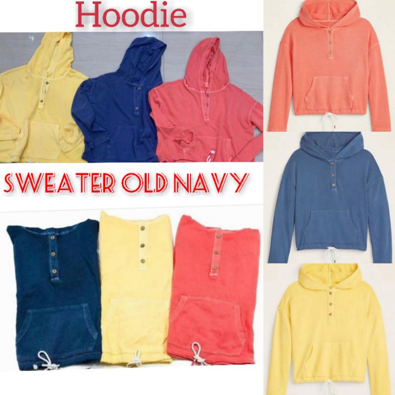 sweater hoodie old navy kancing depan