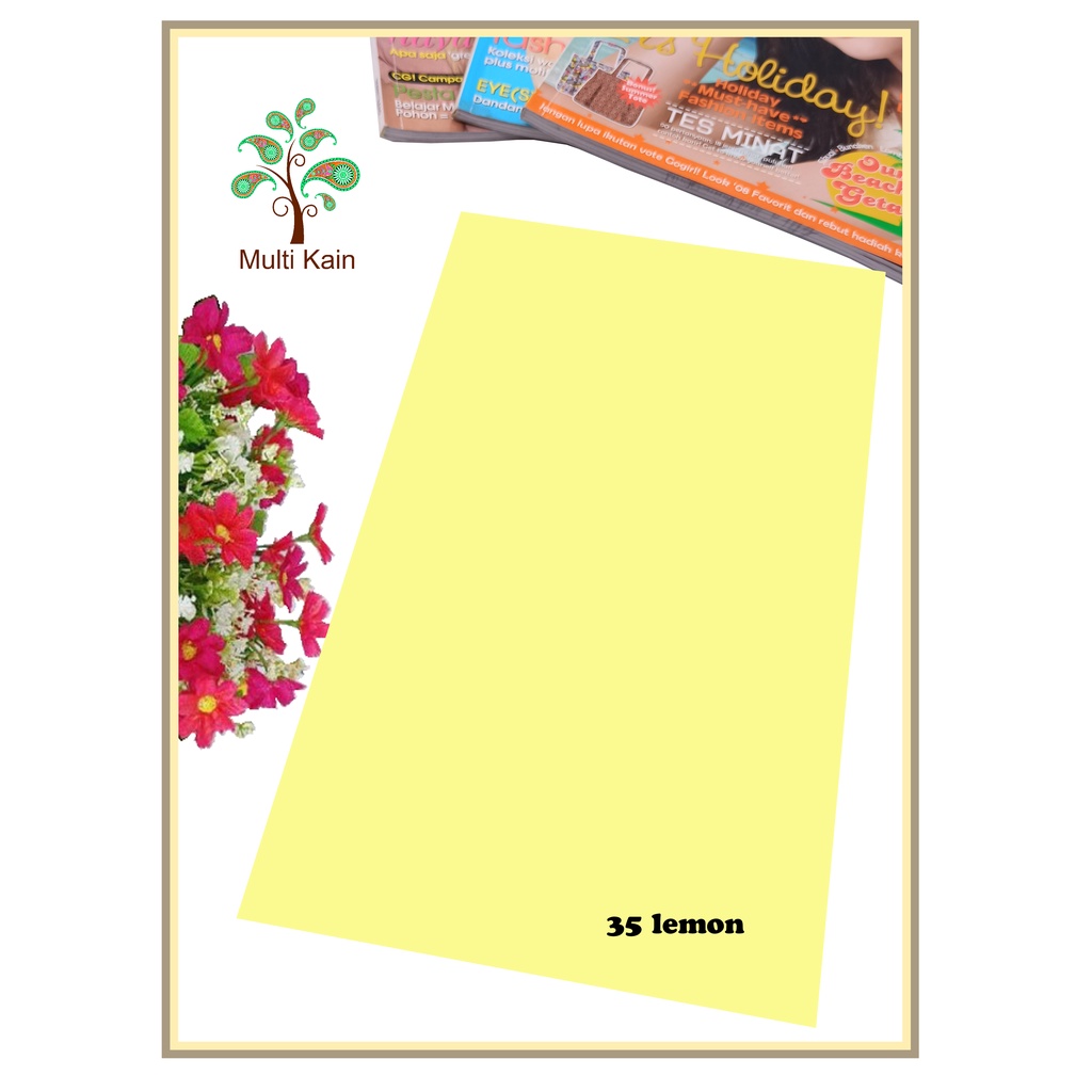 Bahan multi Kain Tile / Tille / Tule Polos Stretch / Spandex Tinggi 1,5 meter Grosir / Meteran-35 lemon