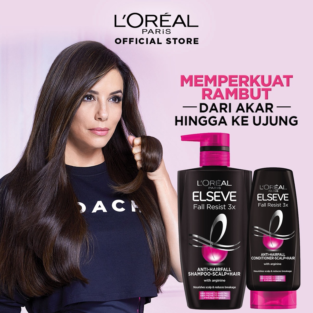 L'Oreal Paris Fall Resist 3x Shampoo 450ml+Conditioner 170ml-HairCare Perawatan Rambut Rontok Loreal-3