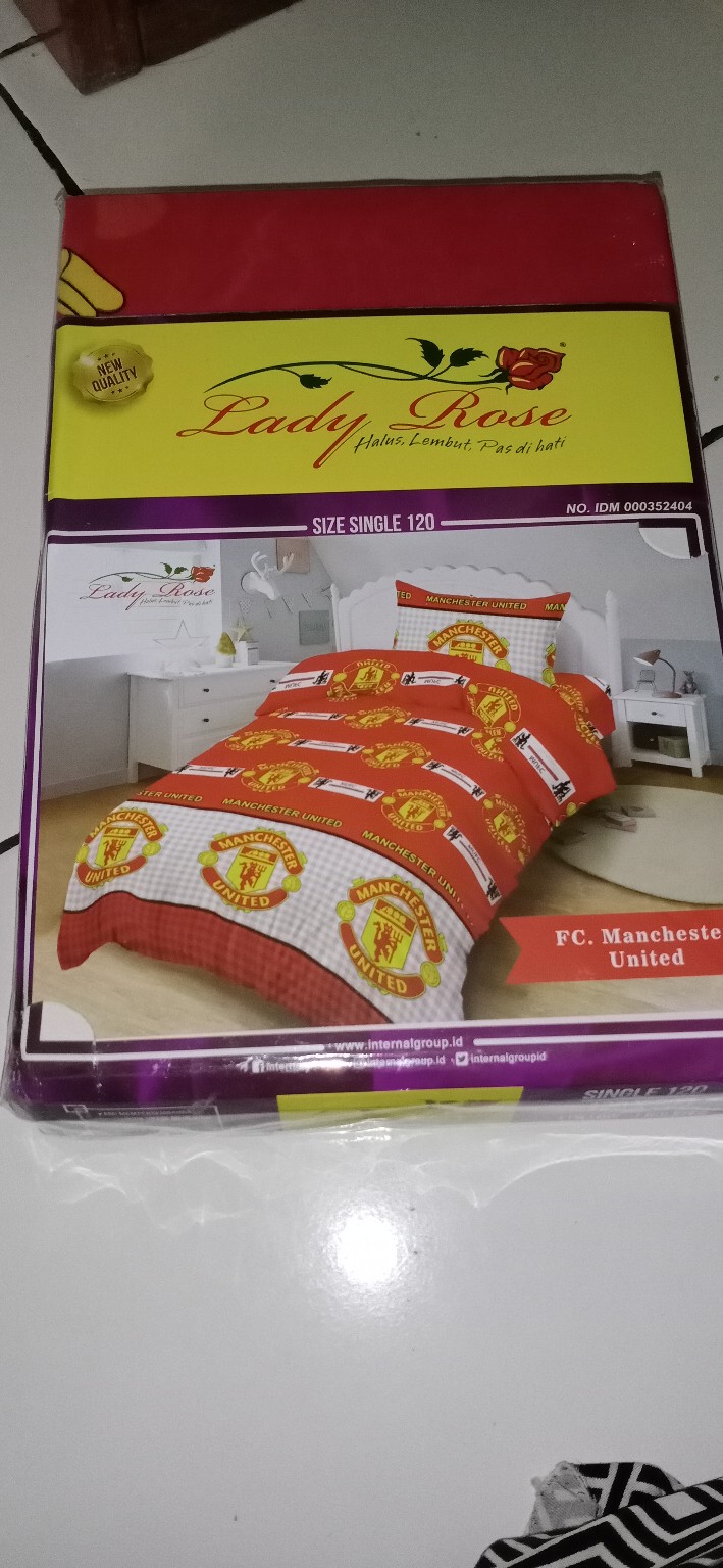 Sprei Lady Rose 3d 180 160 120 100 Manchester United, Chelsea, New Juventus, Barcelona, Army, Arrow