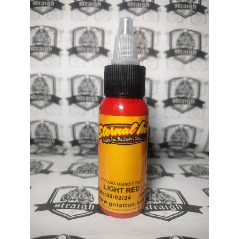 Jual Tinta tattoo ETERNAL INK 30ML/1oz warna LIGHT RED pewarna tato