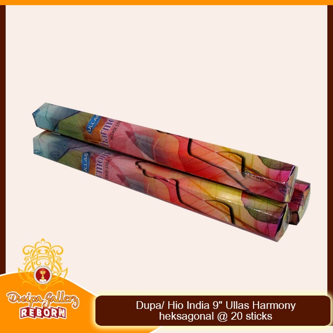 Dupa Hio India Wangi Harmony Ullas heksagonal 9&quot; @20 sticks