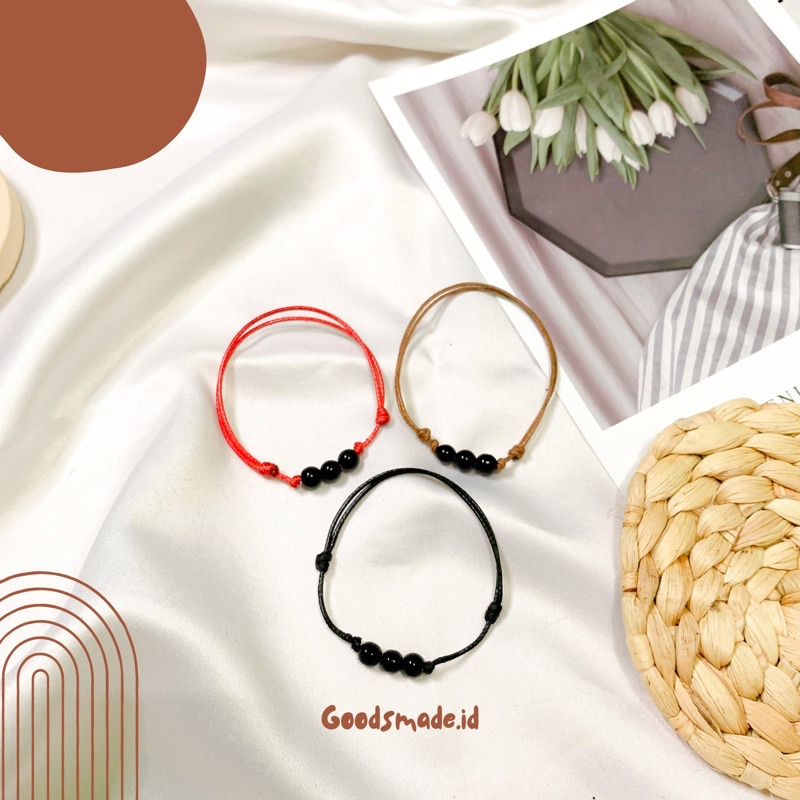 GELANG MUTE HITAM TALI SIMPUL