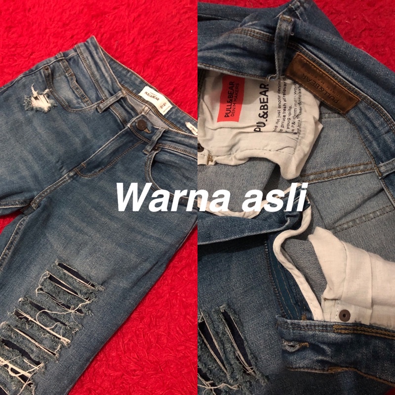 SOLD OUT❌ Jeans PNB P&B pull & bear celana denim pria ripped sobek second seken ori