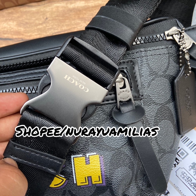 Waistbag coach pacman import waist bag pria branded tas selempang pria coach