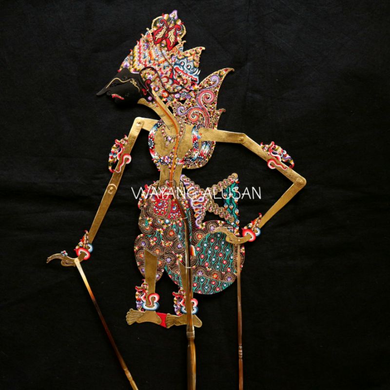 Wayang kulit Kresna kulit kerbau alusan ukuran standar dalang