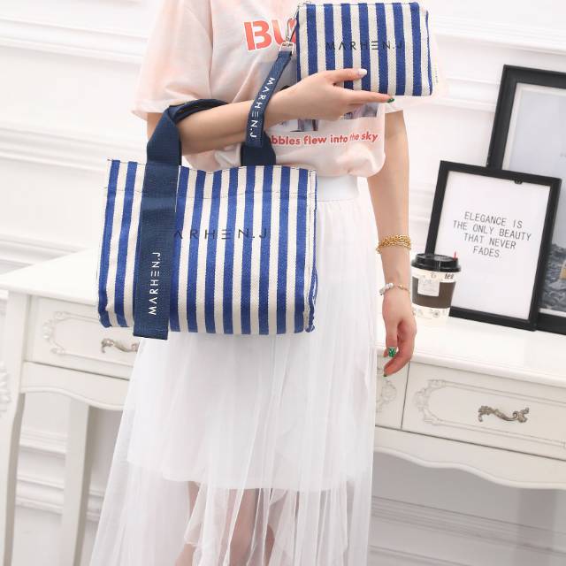 Marhen.J Canvas Bag Motif Garis #F002