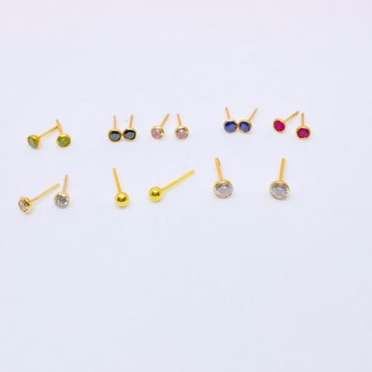 Terbaik.. Anting Tusuk / Giwang Emas Asli kadar 300 & 700 (free karet)