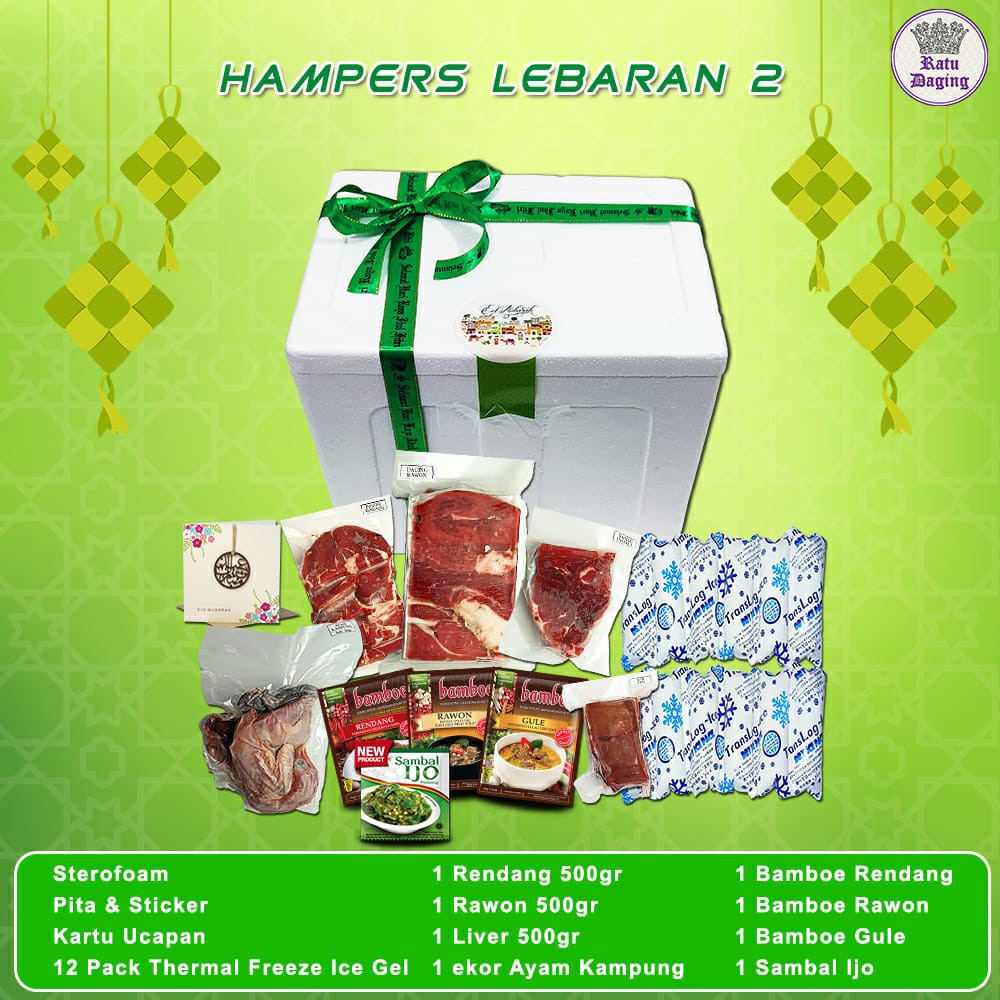 

Hampers Lebaran 2 - isi daging 2,35kg + bumbu 4pax u/ 9-10org