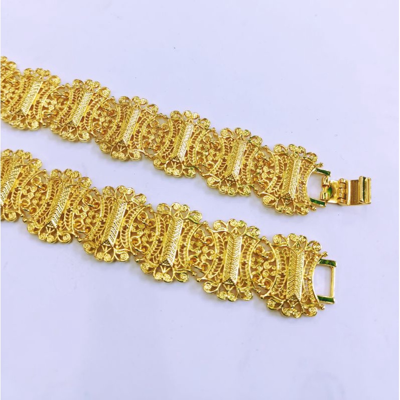 GELANG TANGAN ANTI KARAT LAPIS EMAS KUNING KADAR EMAS 700 IMPORT PREMIUM