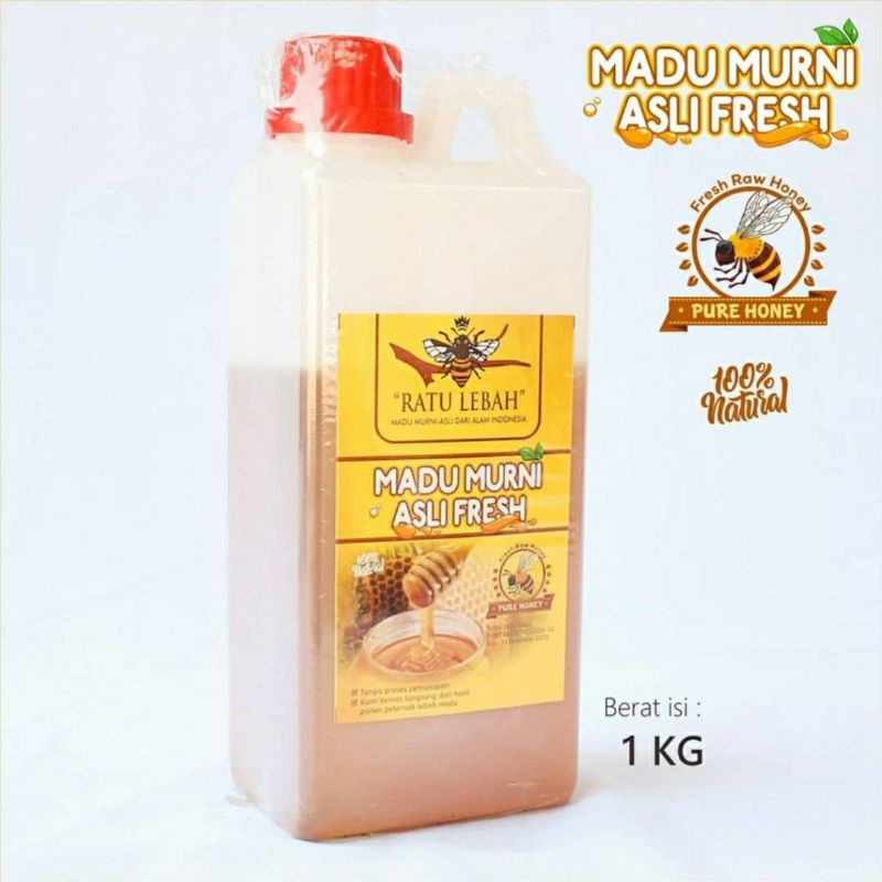

Madu Murni Asli Fresh 1 kg Madu Mentah Raw Honey Natural Mellifera Ratu Lebah
