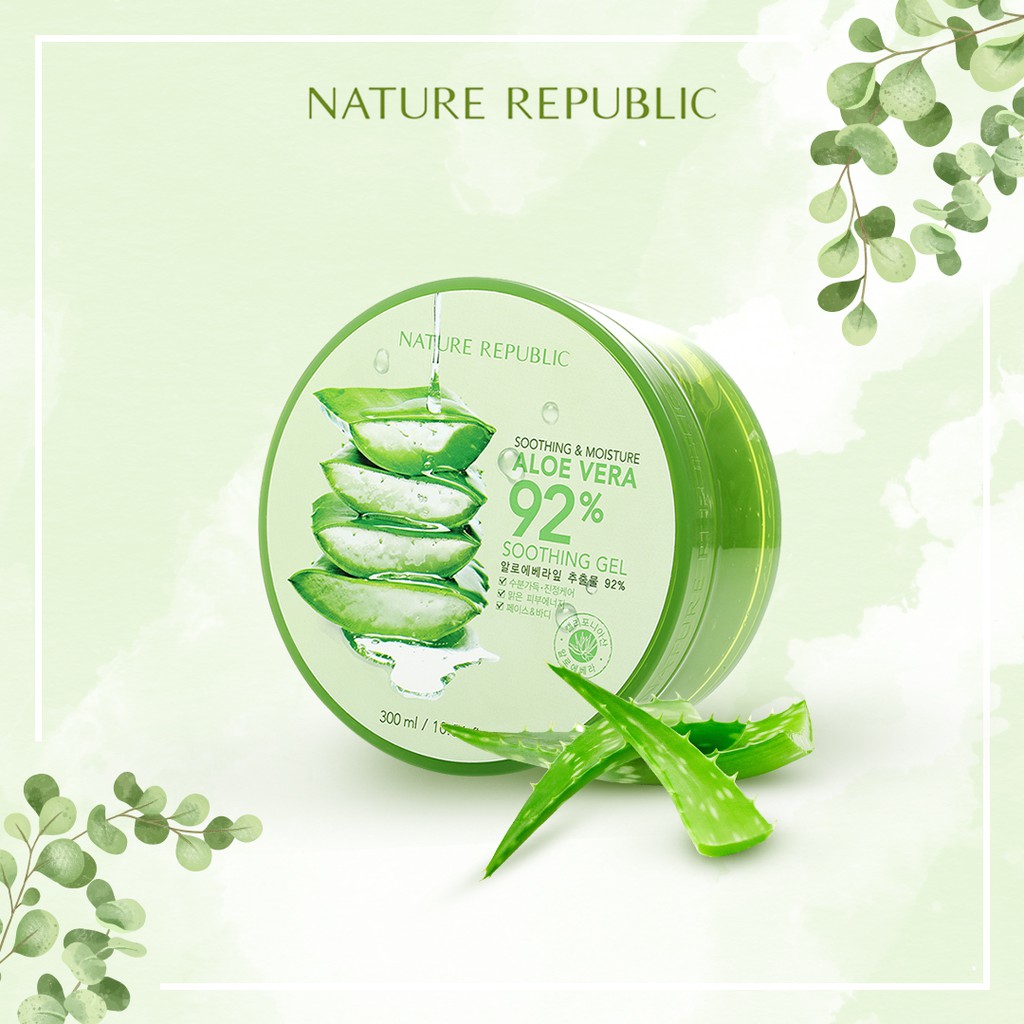 ❤ jselectiv ❤ ORI✔️BPOM✔️ NATURE REPUBLIC Aloe Vera 92% Soothing Gel - 300ml | Gel Lidah Buaya NATURE REPUBLIC