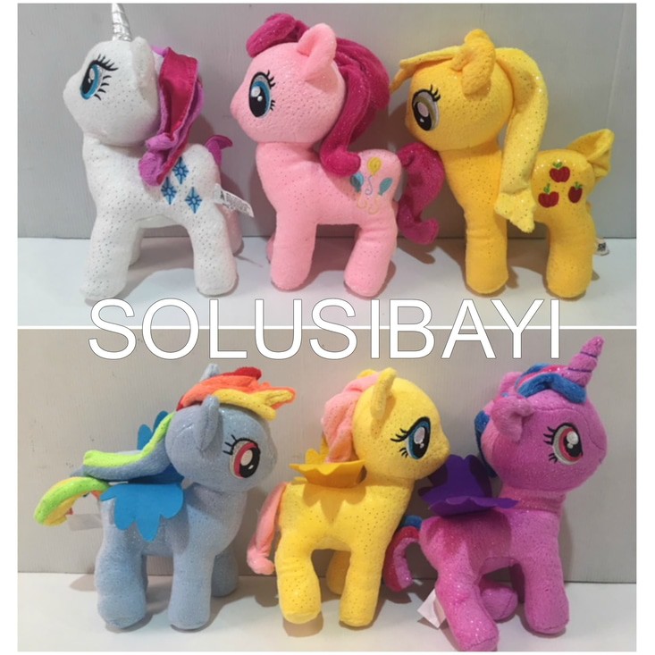 BONEKA PELUK PLUSH DOLL KUDA PONI UKURAN KECIL GLITTER