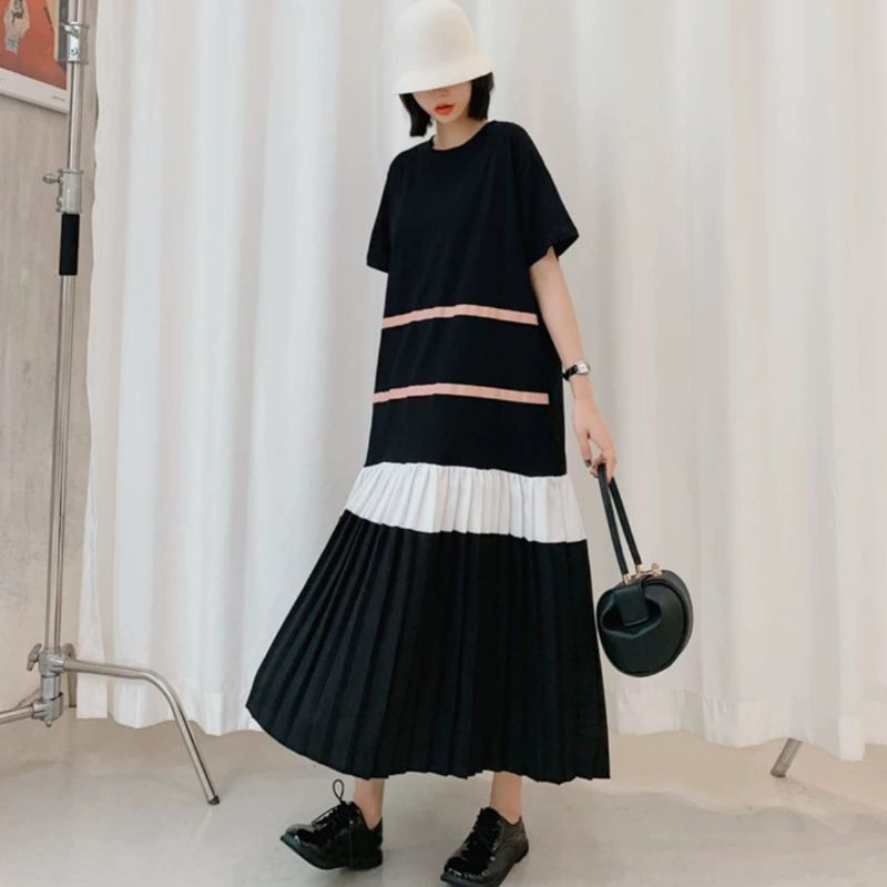 MDLV ~ 83810# Hanako Drop Waist Dress Loose Dress Big Size Dress Premium Fashion Import