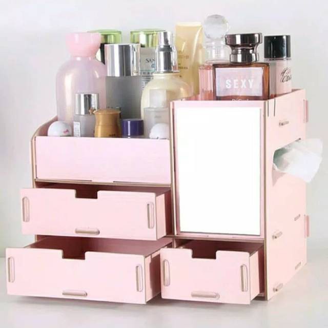  Kosmetik  Storage Mini  Rak  Make Up Cantik Organizer 