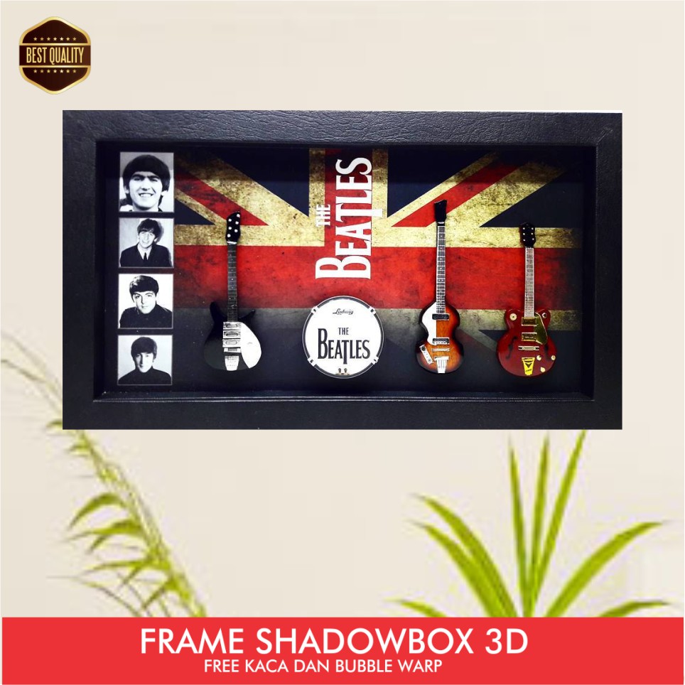 Frame the beates Pigura the beatles Frame 3d the beatles Shadow box the beatles Pajangan the beatles