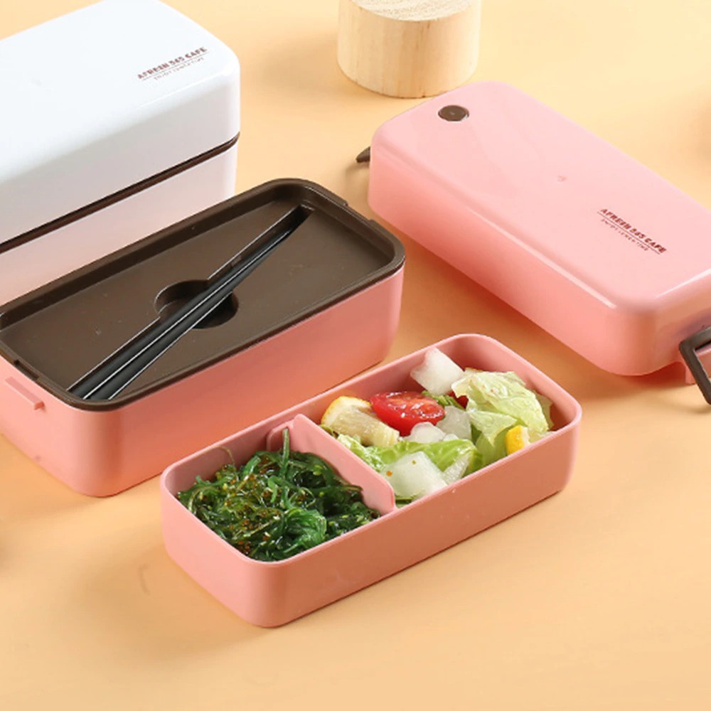 AFRESH Kotak Makan Lunch Bento Box Food Container Double Layer Soup Bowl - AF365