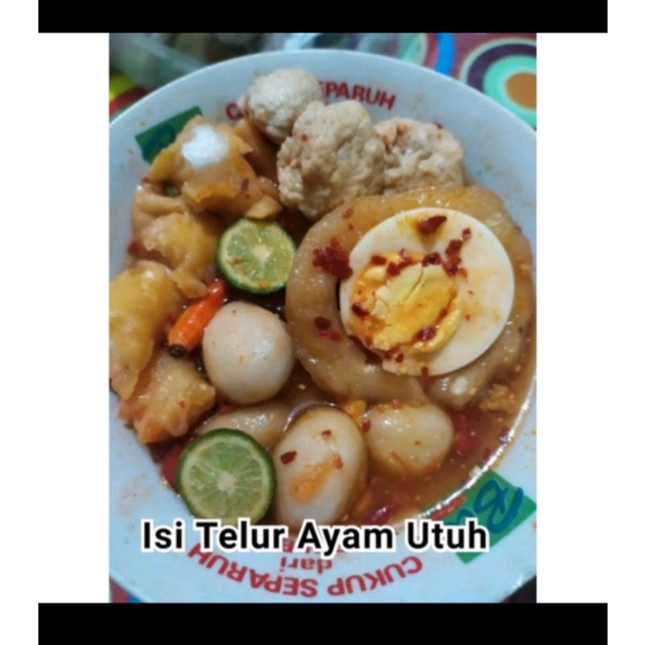 

Cilok Granat / Cilok jumbo isi telur ayam utuh / jajanan / cemilan / cilok isi / cilok kuah