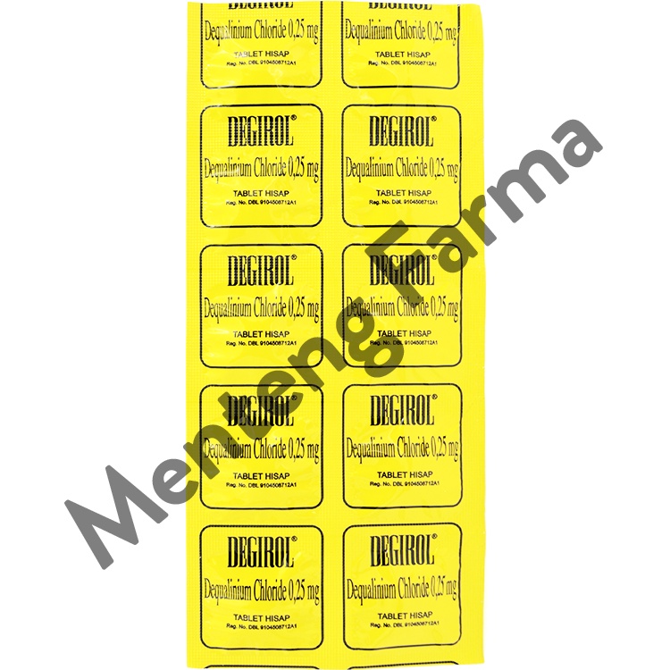 Degirol Strip 10 Tablet - Tablet Hisap Pereda Sakit Tenggorokan, Sariawan, Tenggorokan Kering dan Gatal