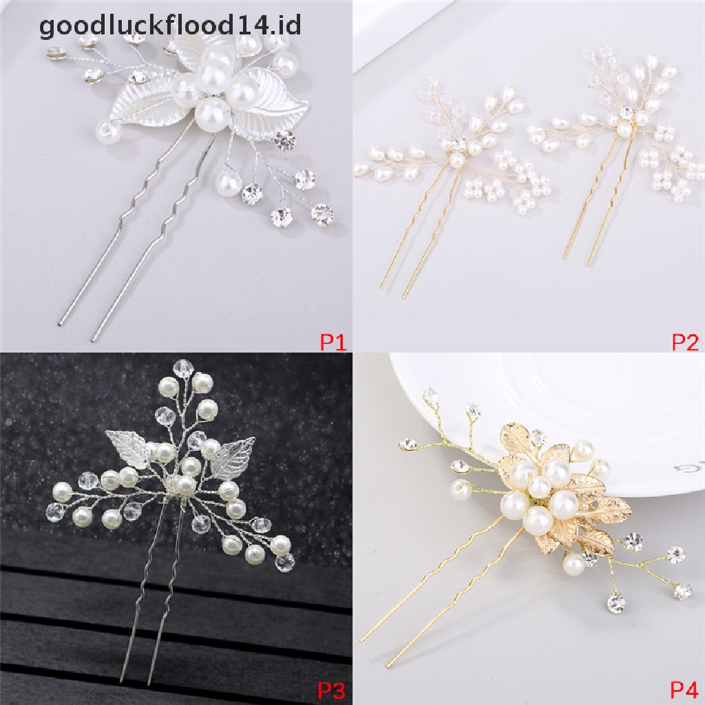 [OOID] Wedding Bridal Hair Comb Clip Crystal Rhinestone Flower Faux Pearl Hairpin ID