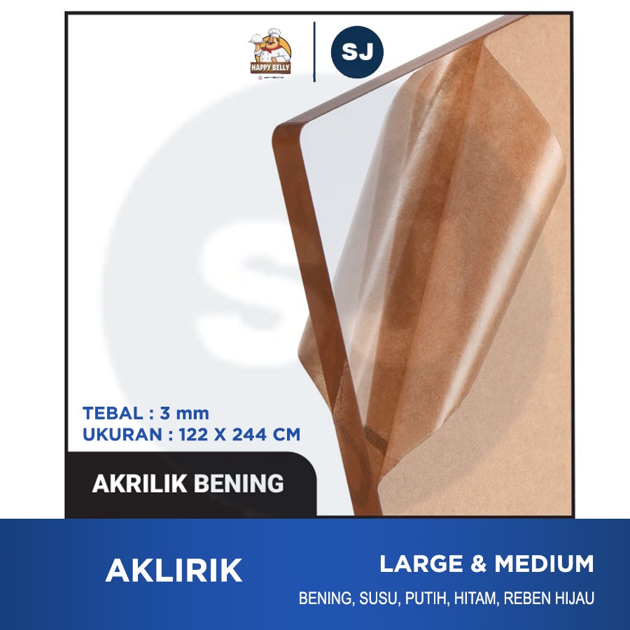 Acrylic Bening 3mm x 122 x 244 Cm Akrilik