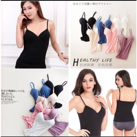 Tank Top Camisole Tanktop Bra Busa Dalaman Baju Atasan Wanita Seksi
