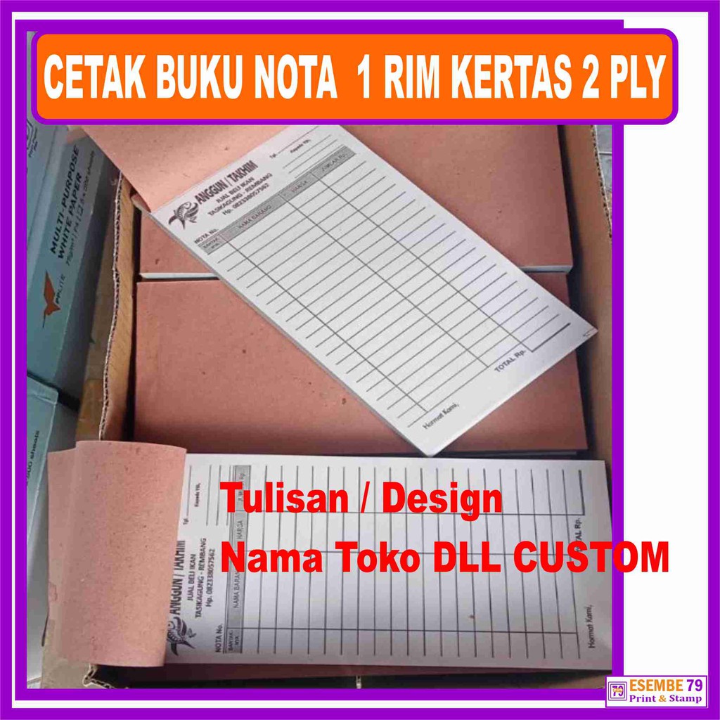 Cetak Buku Nota 1 Rim Isi 40 Buku Kertas Ncr 2 Ply Shopee Indonesia