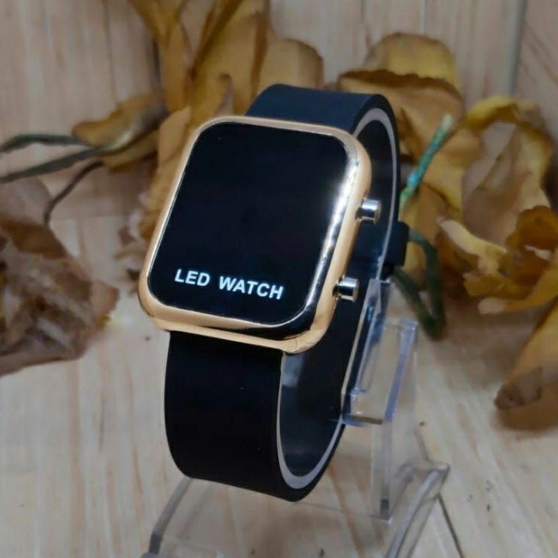 led watch Digital Persegi Panjang Unisex tangan look wanita/pria black full fre btree cadangan bisa bayar di tempat dan tahan air