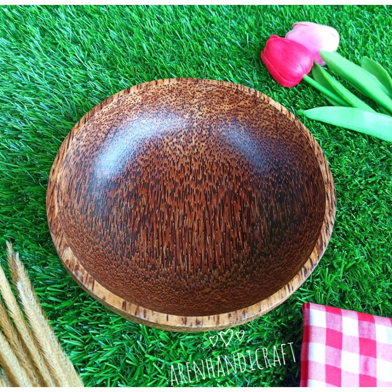ARENHANDICRAFT mangkok kayu aren 18cm