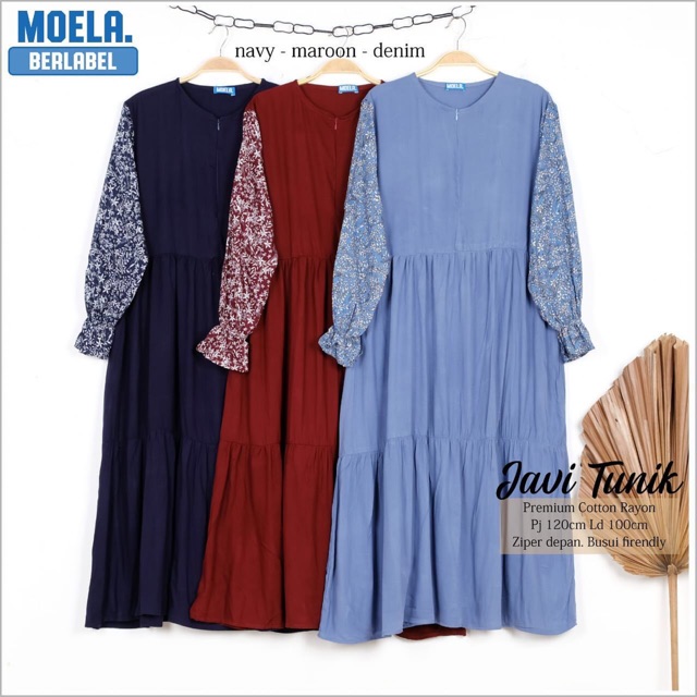 Javi Tunik Katun Rayon Motif Bunga Shabby