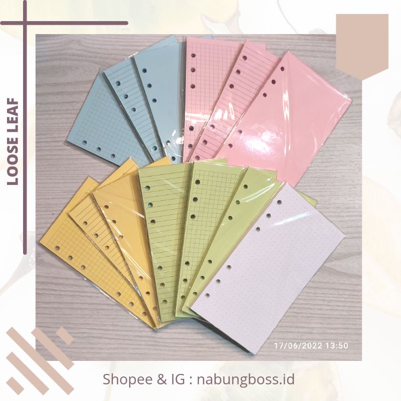 

Loose Leaf A6 warna / refil binder / kertas binder