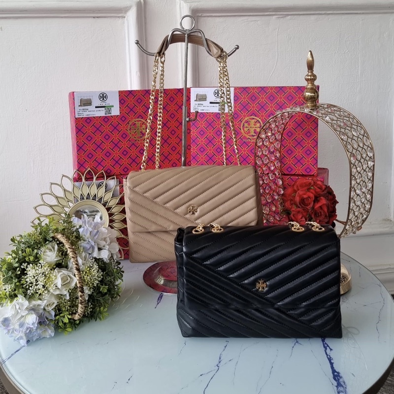 Tory burch sling bag chain gold mix leather Import premium FREE BOX tas wanita high quality fashion 