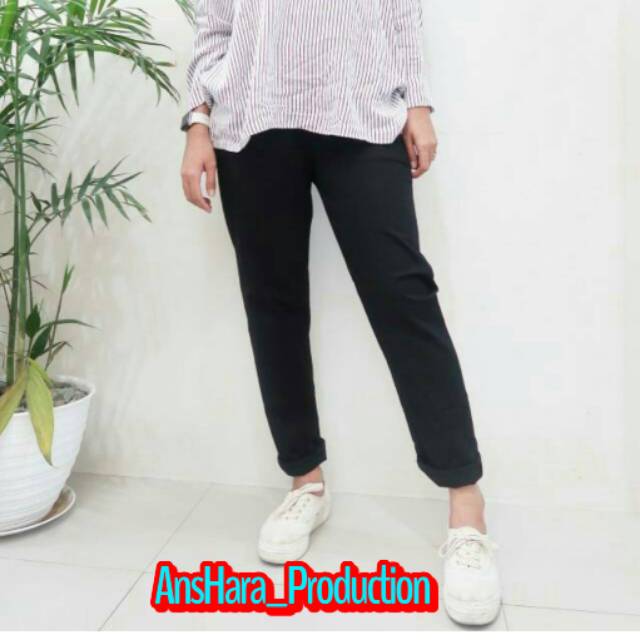  Celana  Katun  Strecht Wanita Baggy  Pants  Murah bahan  