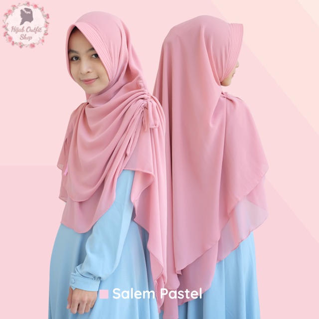 Khimar shafira, khimar syari 2 layer kerut samping