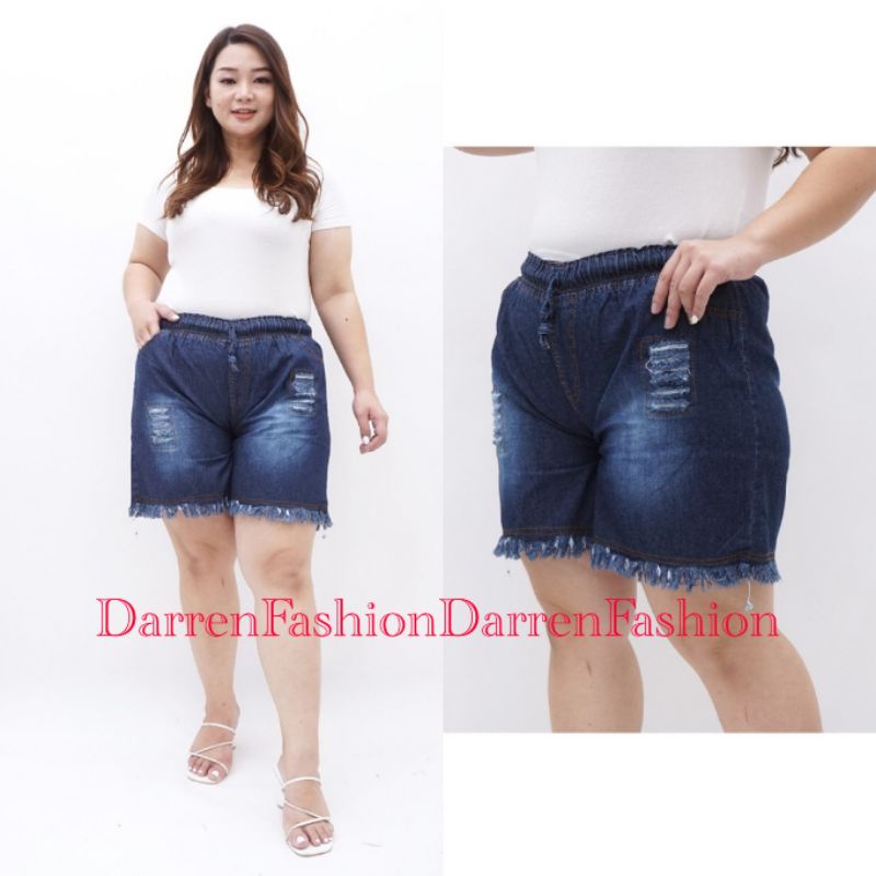 Hot Pants Fenny Jumbo . Celana Pendek Jeans Denim Jumbo . Celana Pendek Jeans Bigsize Murah