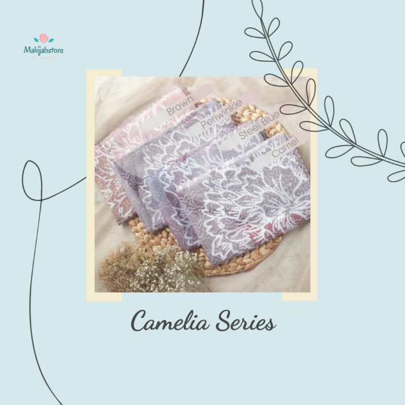 Hijab Pollycotton Motif/ Camelia Series/ Hijab Motif Lasercut/ Hijab Pollycotton Lasercut