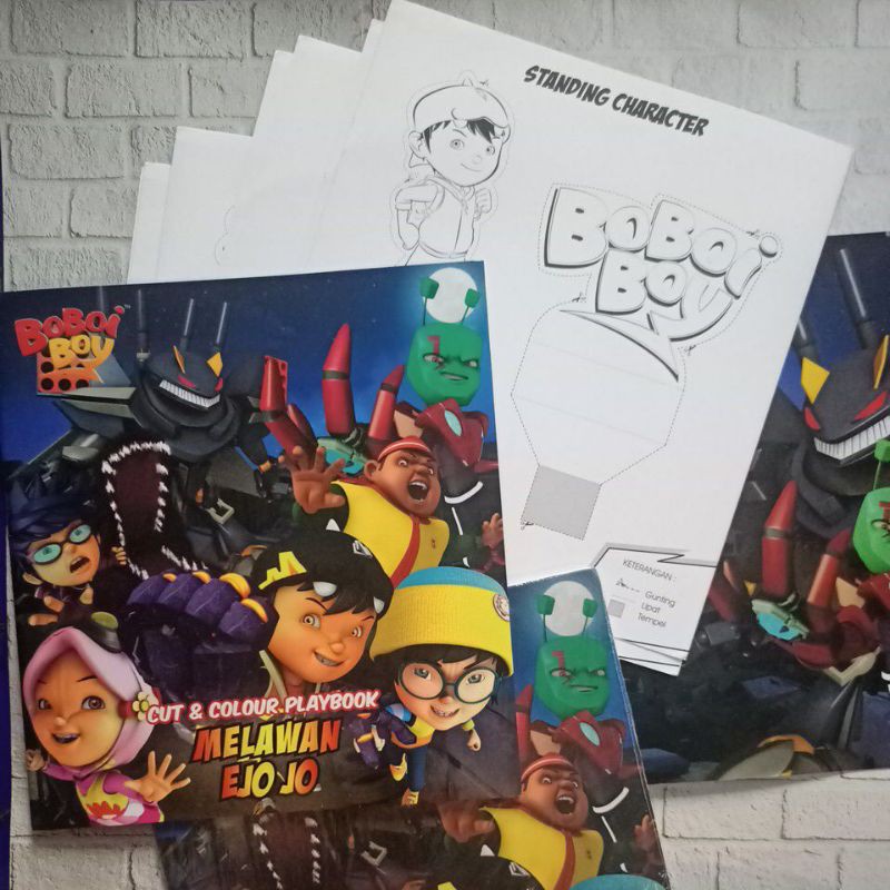 Buku Aktivitas Anak Boboiboy - Stiker Sticker Book - Frames - Coloring Cards - Pop-Up - Cut &amp; Colour