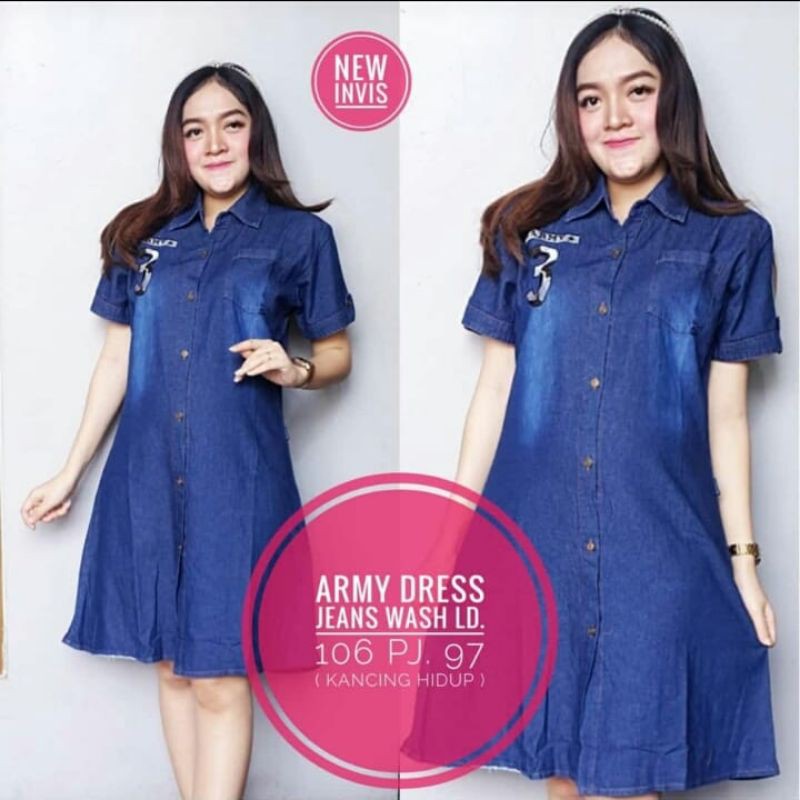 ARMY DRESS JEANS WANITA LENGAN PENDEK