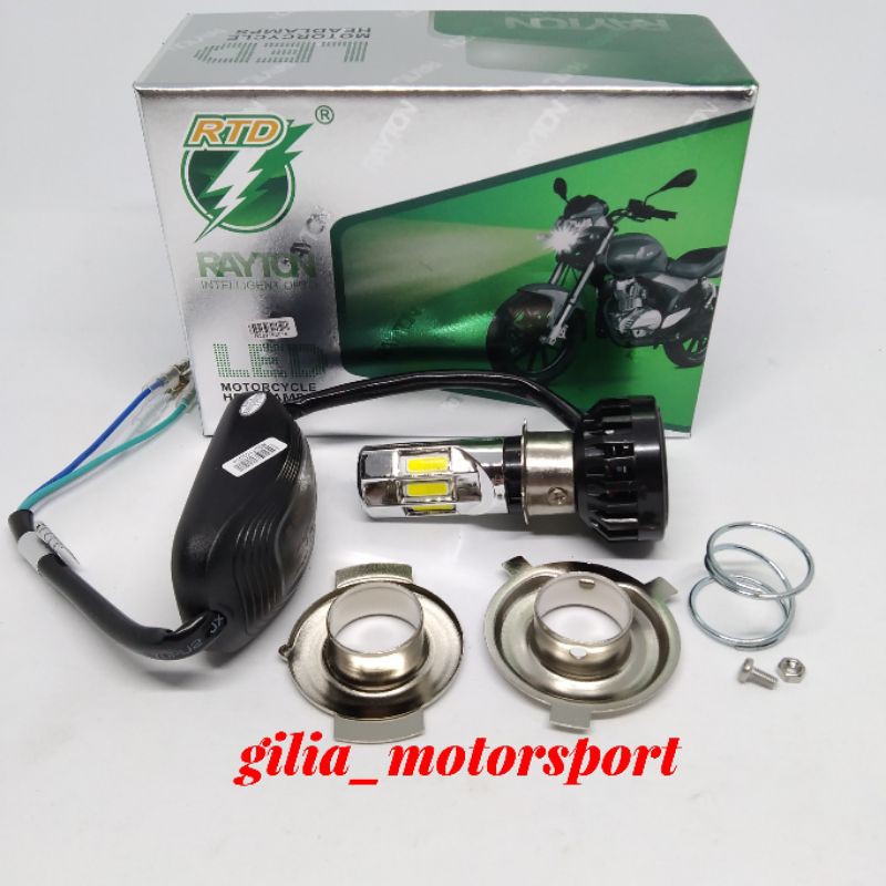 Lampu Depan Motor 6 LED &amp; 3 LED Mata RTD LED 6 sisi RTD Nyala Putih LED Depan Motor