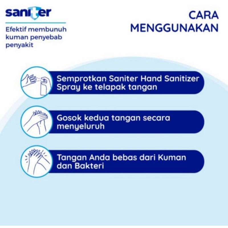 saniter hand spray 60 ml / hand sanitizer spray / sanitizer