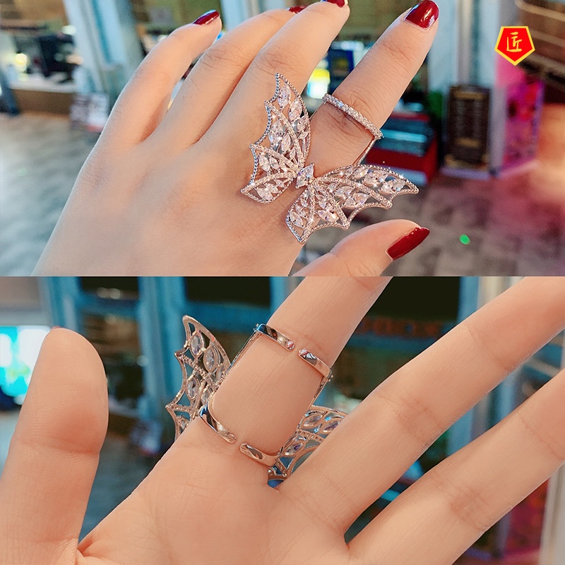 [Ready Stock]Fashion Butterfly Ring Female Personality Affordable Luxury