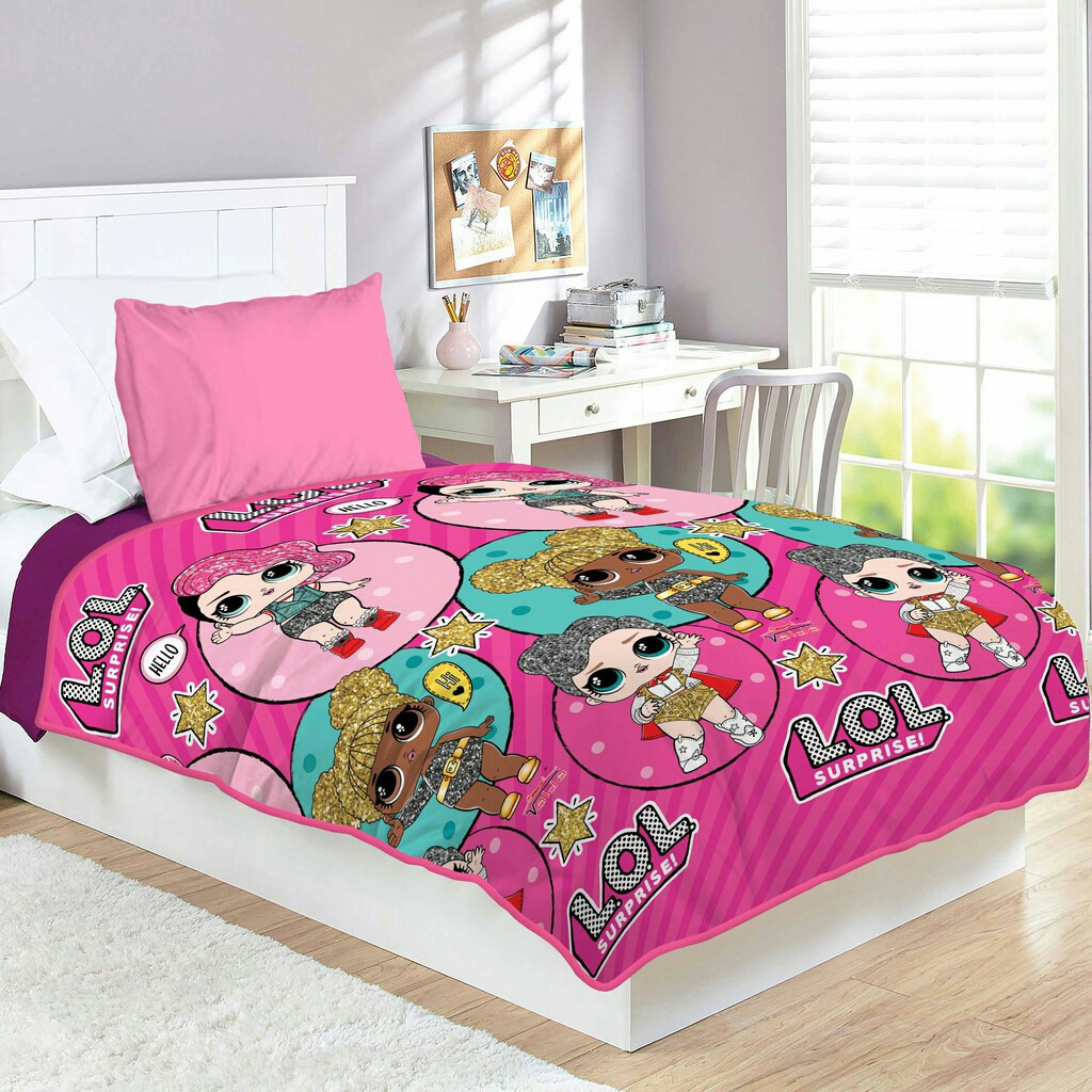 Selimut Valda Sutra Rotary 150x200 Doraemon Hello Kitty Frozen Keroppi LOL Mickey Tsum Unicorn Pony-LOL Surprise