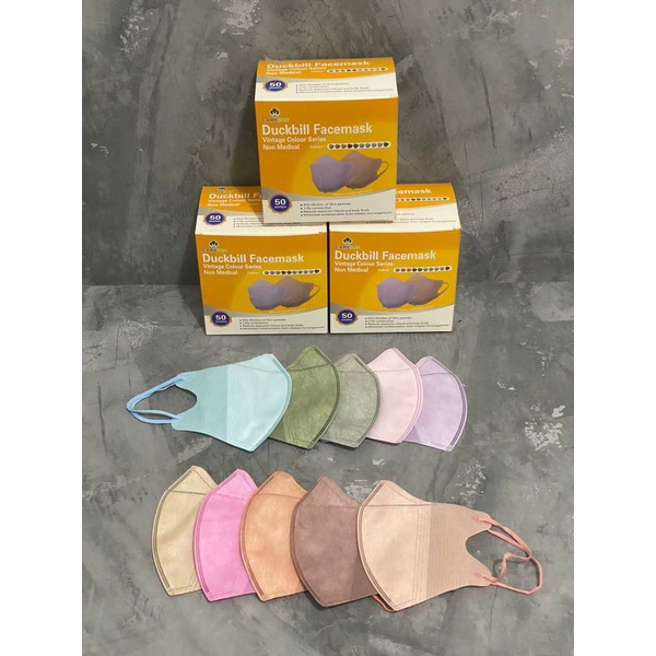 Masker duckbill careion vintage warna isi 50 pcs