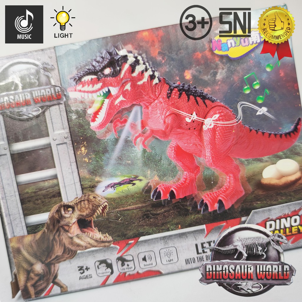 Mainan Anak Dinosaurus Tyranosaurus Bertelur (Lampu,suara,Proyektor)