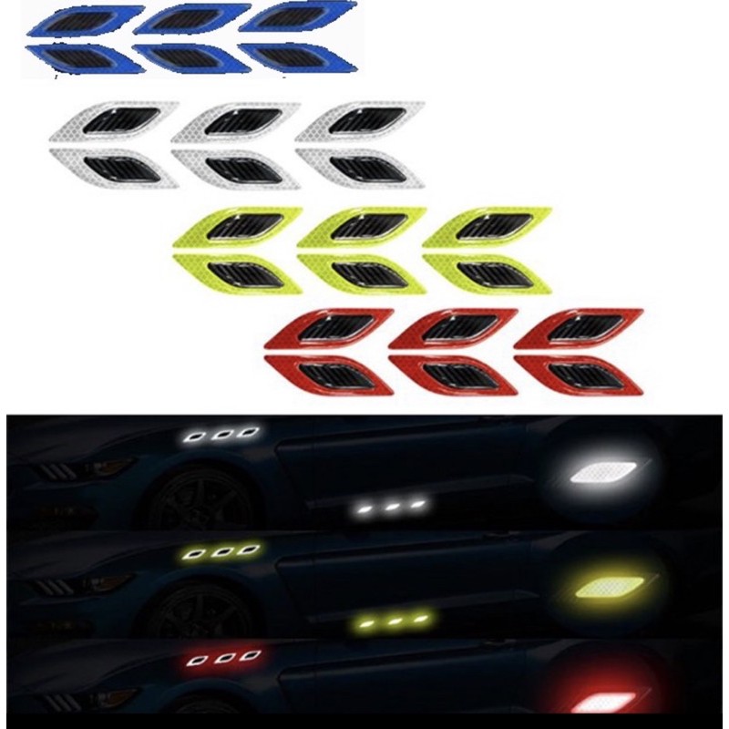 Stiker Carbon 3D Reflektor Mobil isi 6