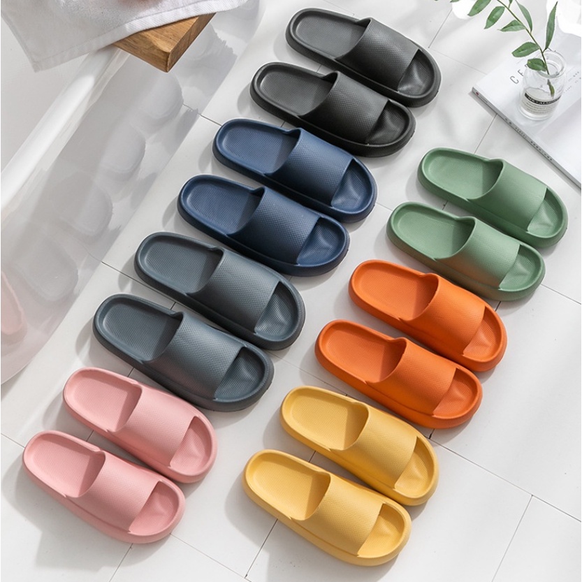 Sandal Selop Rumah Anti-Slip Slipper Jalan Santai / Pantai / Kamar Tidur Premium Anti Licin dan Kotor Bahan EVA Berkualitas Rubber Sendal Wanita / Pria Nyaman Tebal Empuk Desain Simple